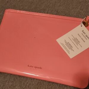 Kate Spade Pink Pouch With CHERI JE TAIME Logo